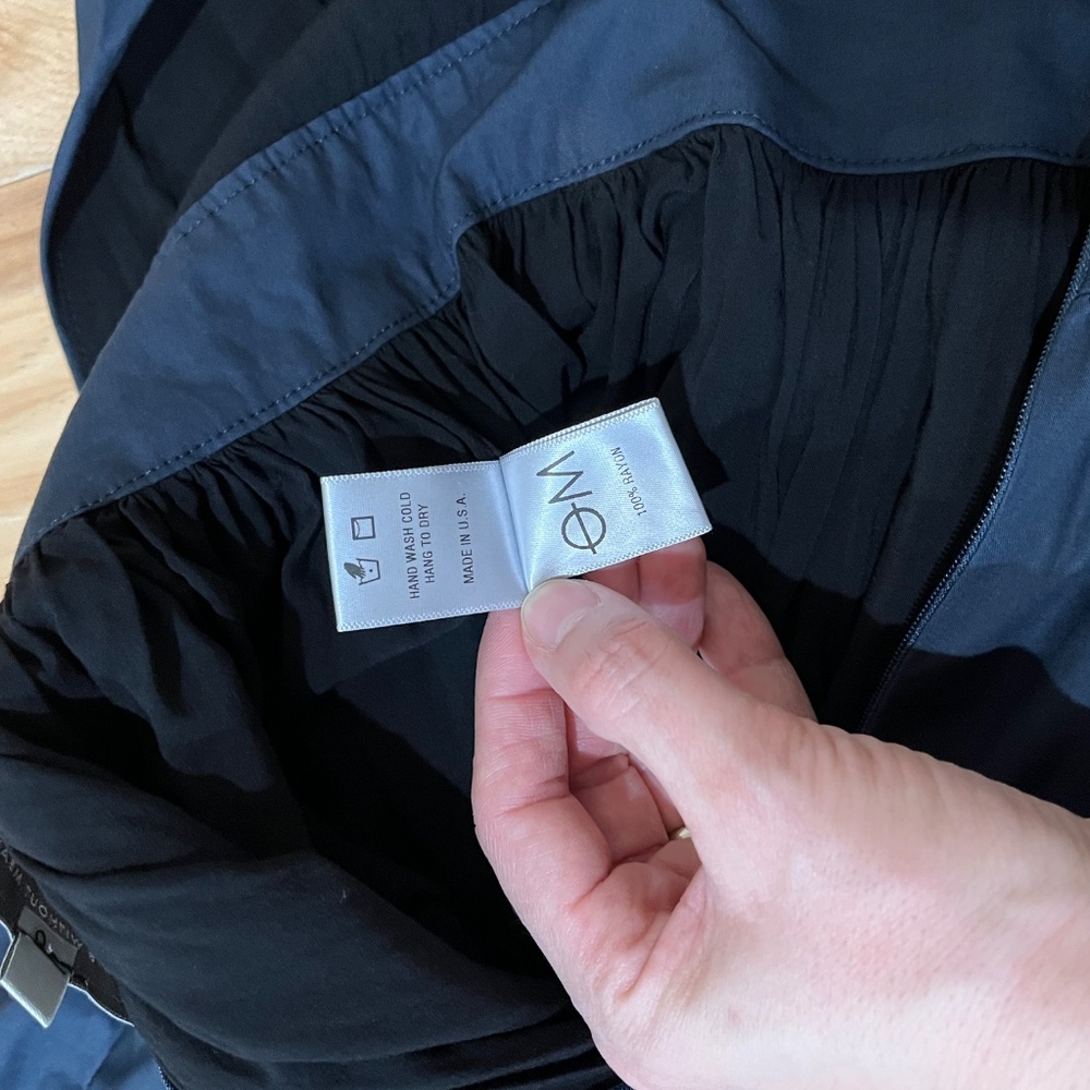 Objects Without Meaning Navy Midi Halter Dress Sm… - image 8